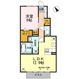 アゼリア岸岡【1階】の間取り