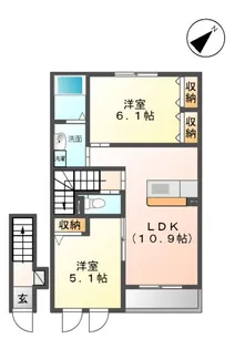 ウイングコートK(Wing Court K)【2階】の間取り