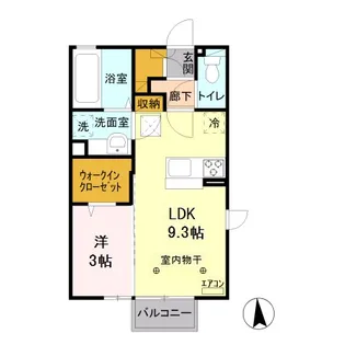 ブラウ バウム B【1階】の間取り