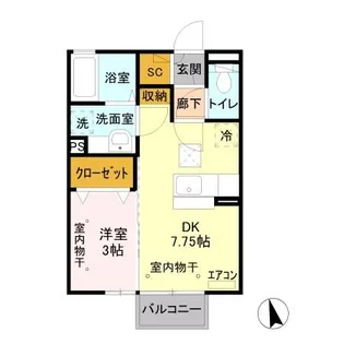 フラッツ・フジ【1階】の間取り