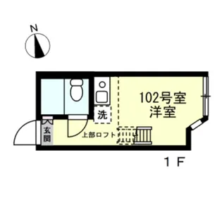 ユナイト和田町スワロフスキー【102号室】の間取り