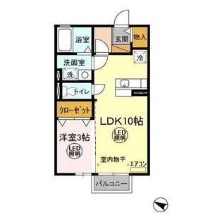 アネックスMITO Ⅲ【Ⅲ205号室】の間取り