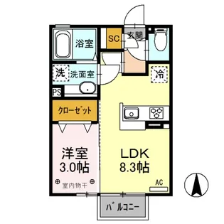 ウエリントン【2階】の間取り