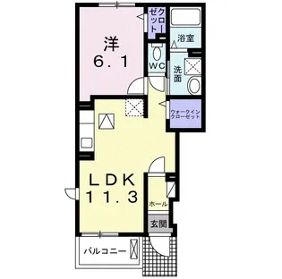クレール コンドウ【1階】の間取り