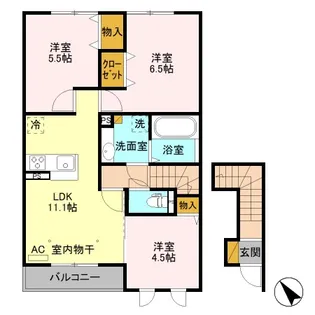 リッチ フェルト B【2階】の間取り