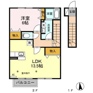 グラシアス D【2階】の間取り