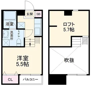 LaVerita勝田台【2階】の間取り