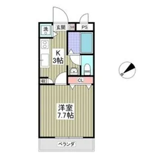KURADO片柳【307号室】の間取り