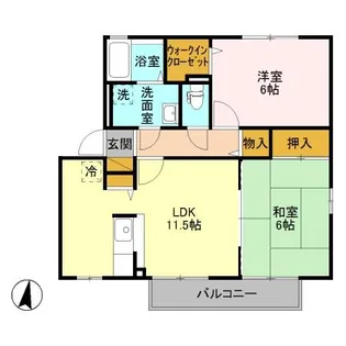セジュールUESAWA D【2階】の間取り