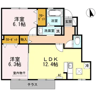 プレーヌ【1階】の間取り