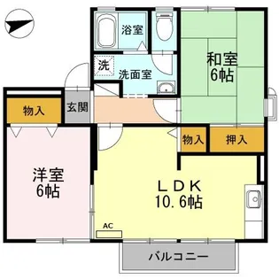 カーサセレーノ B棟【2階】の間取り