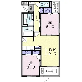 コンフォール山内 FK【1階】の間取り