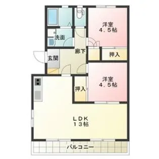 YNSハイツ【208号室】の間取り