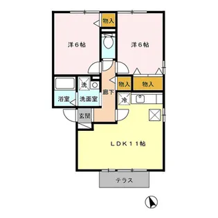 リーフアベニュー【1階】の間取り