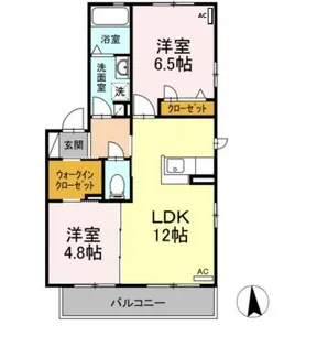クレール メゾン 西棟【2階】の間取り