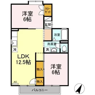 セジュールHanano B【2階】の間取り