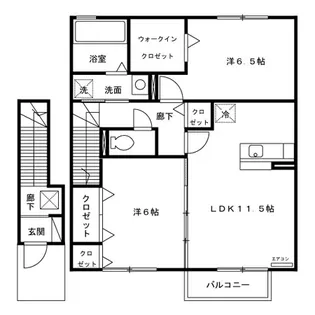 プロムナードさくら D【2階】の間取り