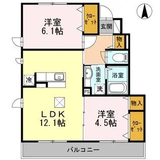 ラッキーベル A【1階】の間取り