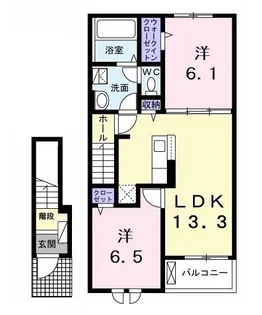 ベルミラA【2階】の間取り