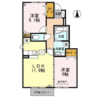 ピアチェーレ B棟【1階】の間取り