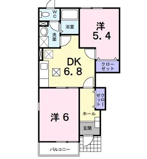 サン ブリーズ ガーデンB【1階】の間取り