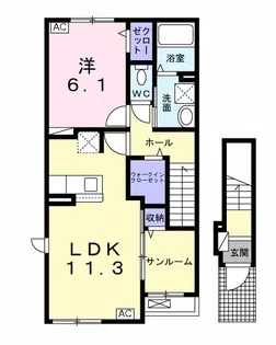 エスポワール宇佐南3【2階】の間取り