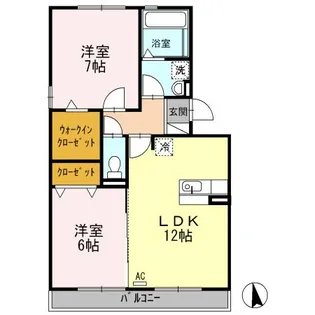 オッツ石原坂【2階】の間取り