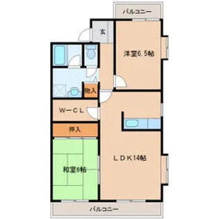 ホークヒルズ【2階】の間取り