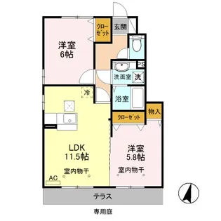 ラフィーネ II【1階】の間取り