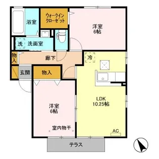 ディアクレスト G【1階】の間取り