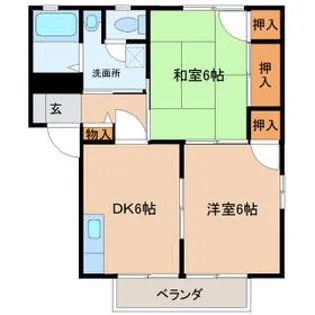 クレストコート B棟【2階】の間取り