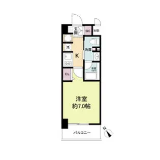 URBANLINK森小路駅前【0212号室】の間取り