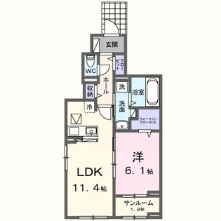 シャルマン酒門Ⅲ【1階】の間取り