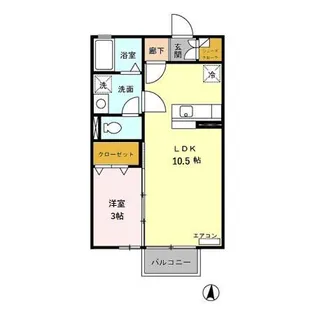 COMODO楠Ⅲ【2階】の間取り