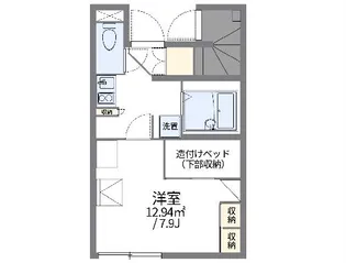 レオパレスエージレス【104号室】の間取り