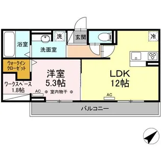 ジーニアル柏井【2階】の間取り