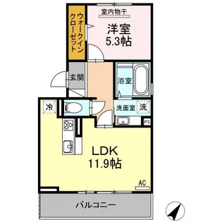 D-room白木原【3階】の間取り