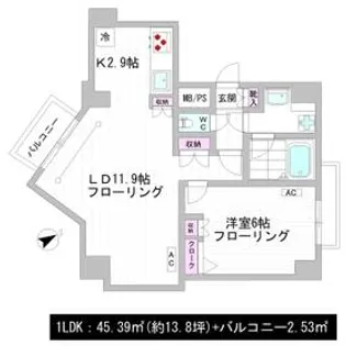 PREMIUM CUBE新中野【7階】の間取り