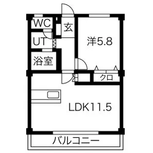 コーキア神楽【1階】の間取り