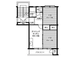 ビレッジハウス笹川35号棟【407号室】の間取り