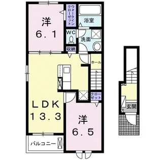 ルーエ 館林 Ⅲ【2階】の間取り