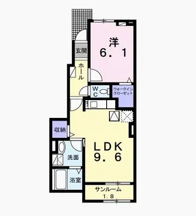 クラール館山【1階】の間取り