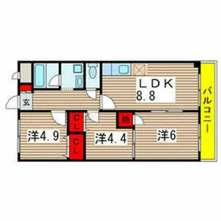 ルミエル稲毛【4階】の間取り