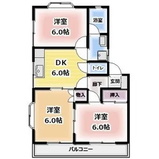 アップルハウスA棟【2階】の間取り