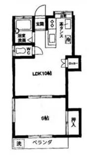 コーポ萩乃【1階】の間取り