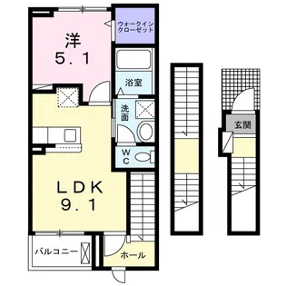 スリープレイスナイン【3階】の間取り