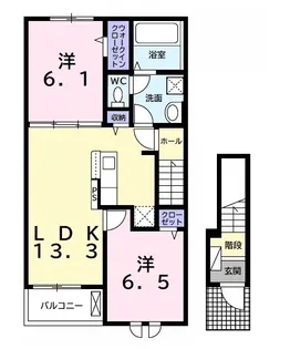 ローズグラスⅡ【2階】の間取り