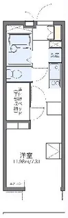レオパレス扇【115号室】の間取り