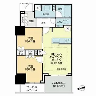 プラウドタワー芝浦【5階】の間取り