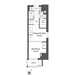 ブランシエスタ北品川【11階】の間取り